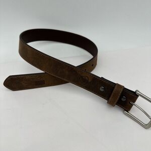 Ariat Boys Stitch USA Flag Shield Brown Belt -7402 sz 24 EUC